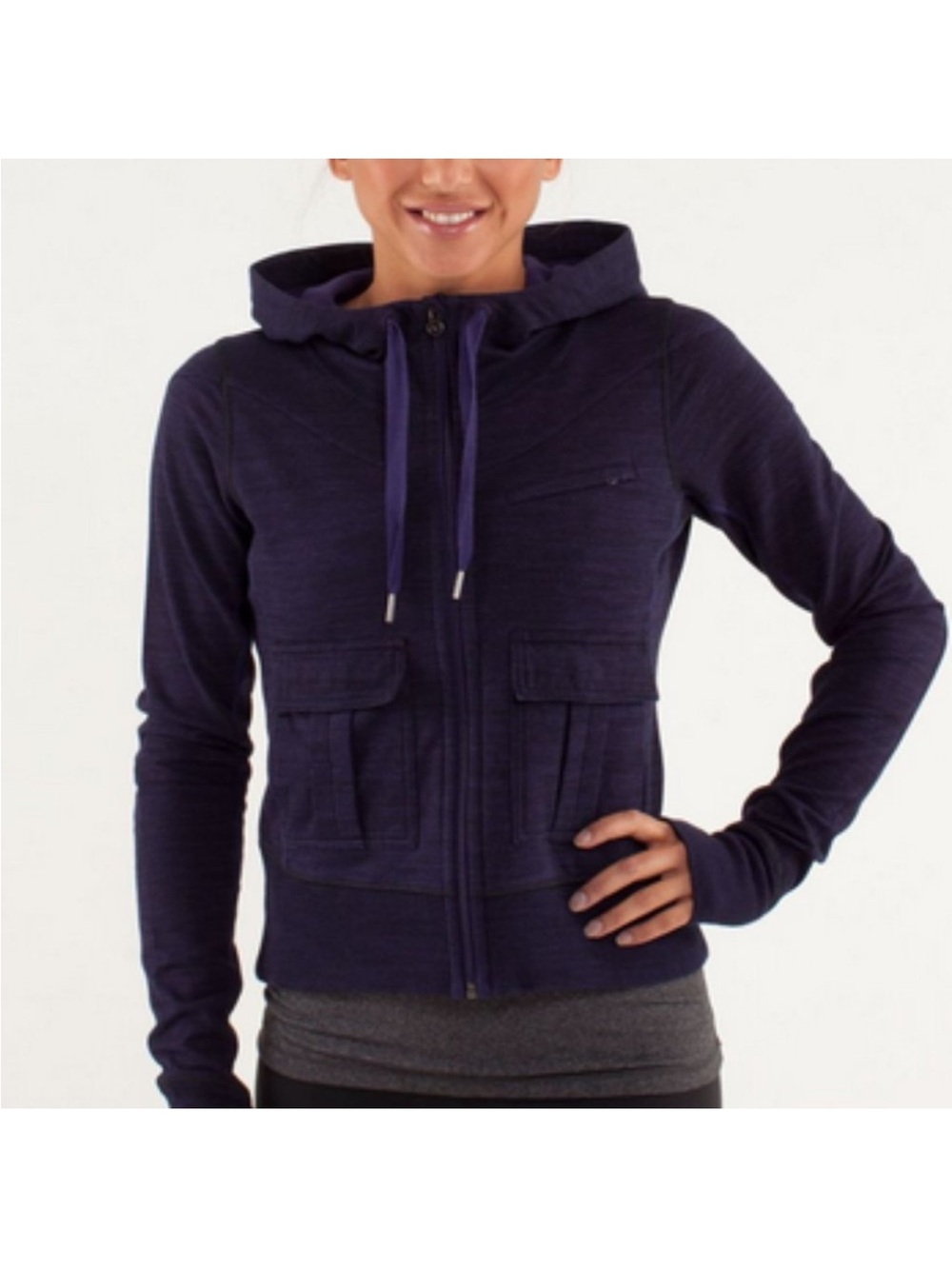 Lululemon Carry and Go Purple Hoodie Full Zip Scuba Sweatshirt Jacket Size 6